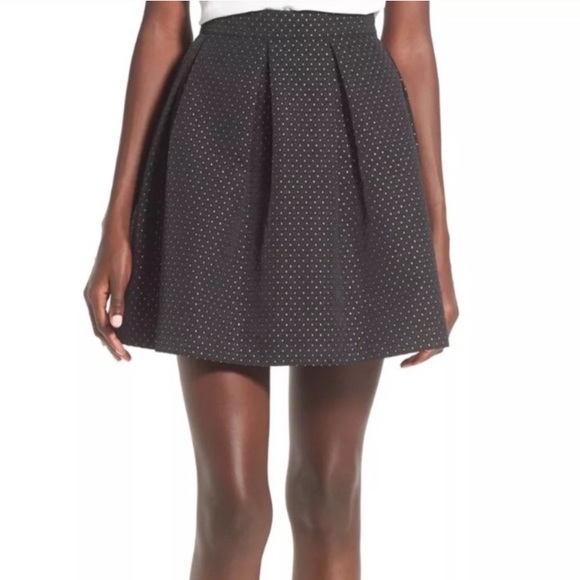 Soprano Metallic Dot Textured Skater Skirt - Picture 1 of 8